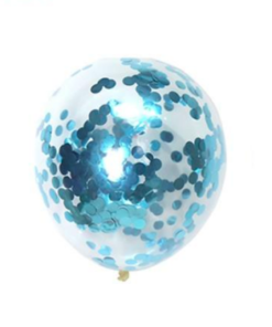 12 inch Sky Blue Confetti Balloon